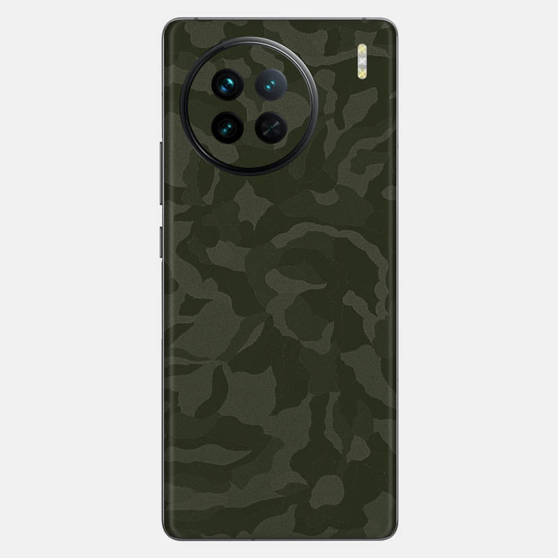 Green Camo Glass Back