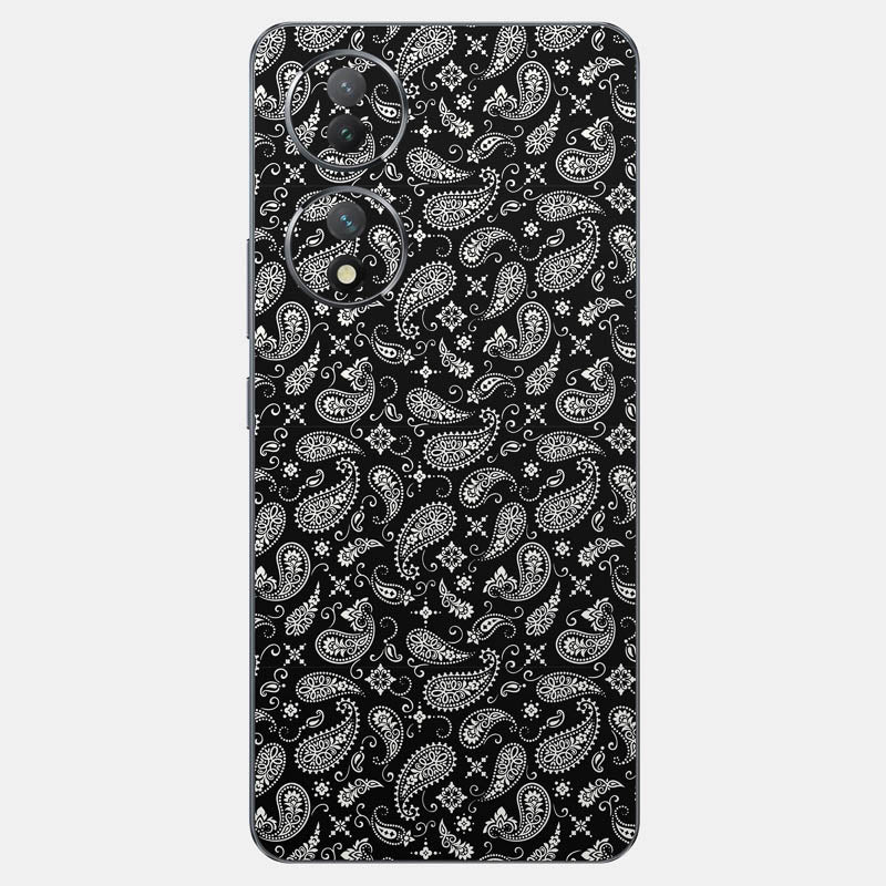 Black Paisley Glass Back