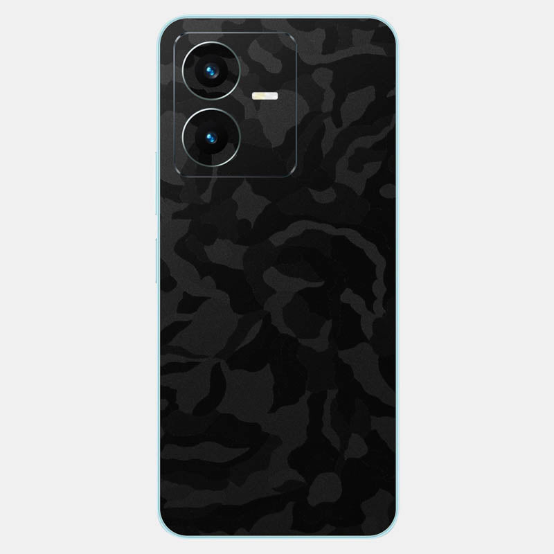 Black Camo Glass Back