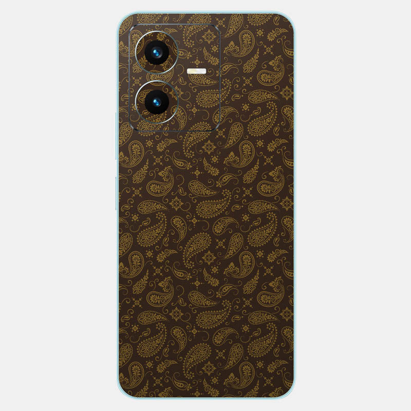 Brown Paisley Glass Back