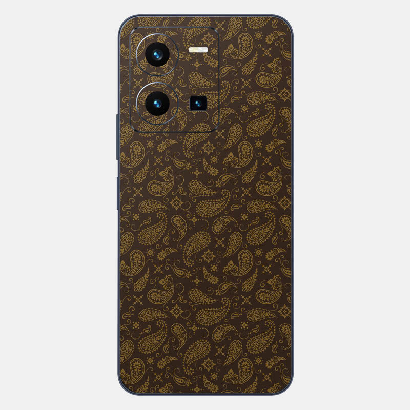 Brown Paisley Glass Back