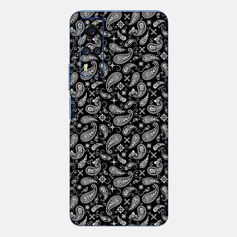 Black Paisley Glass Back