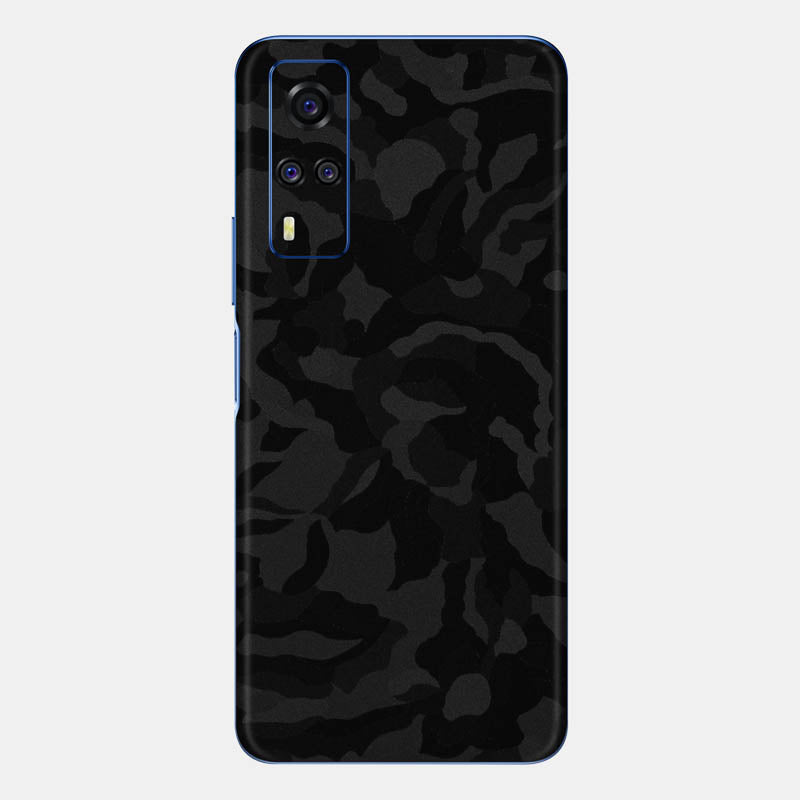 Black Camo Glass Back