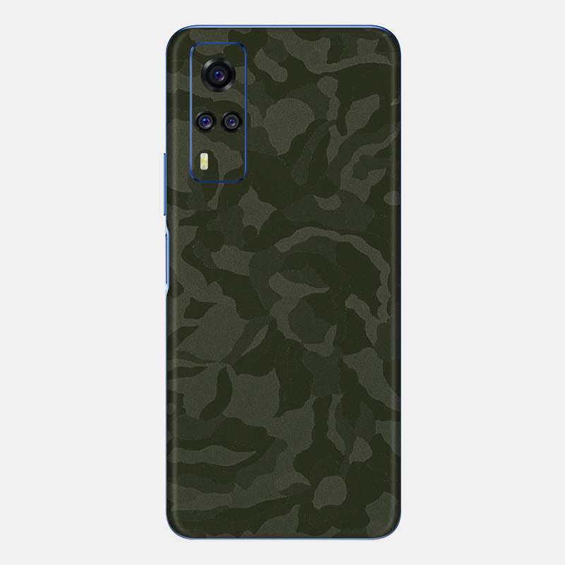 Green Camo Glass Back