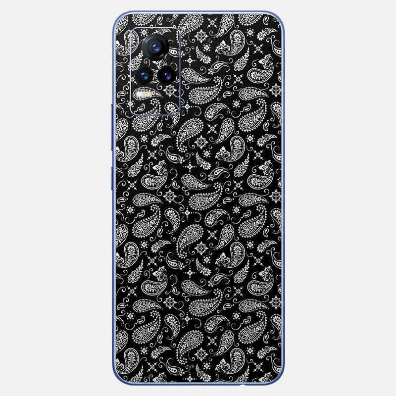 Black Paisley Glass Back