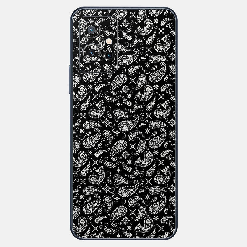 Black Paisley Glass Back