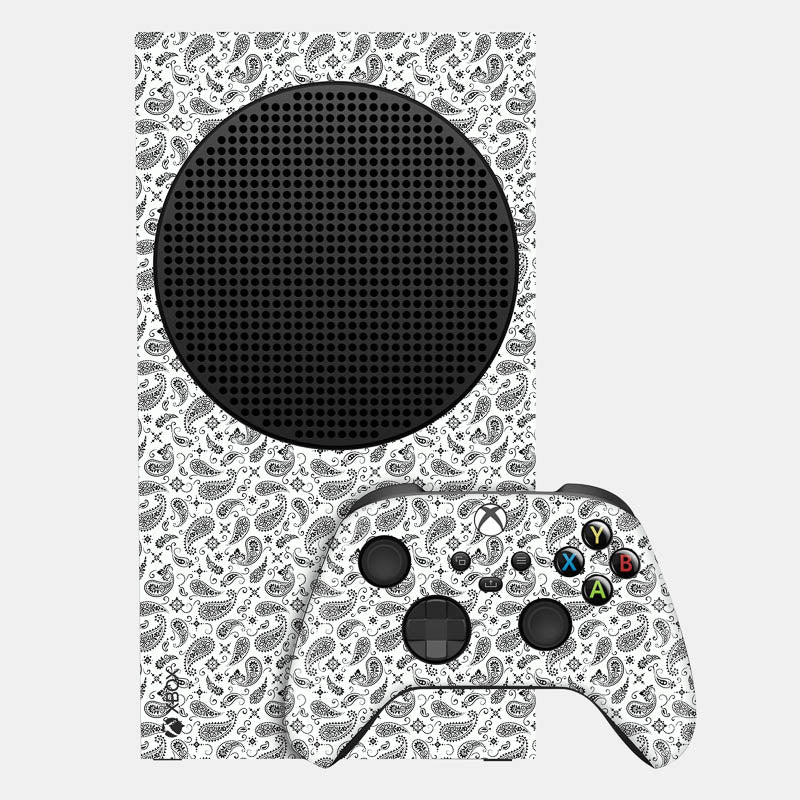 White Paisley Glass Back