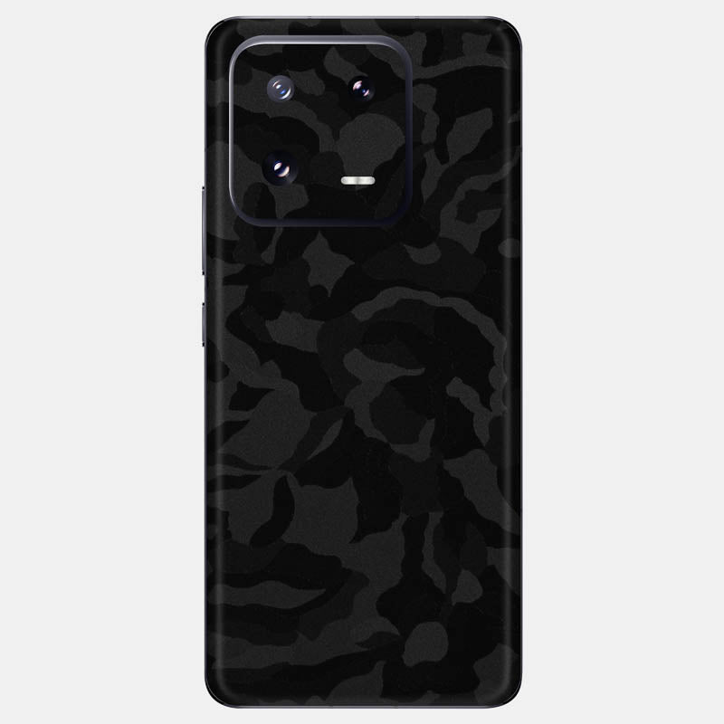 Black Camo Glass Back