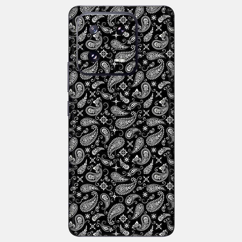 Black Paisley Glass Back