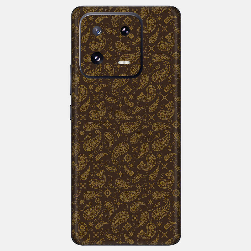 Brown Paisley Glass Back