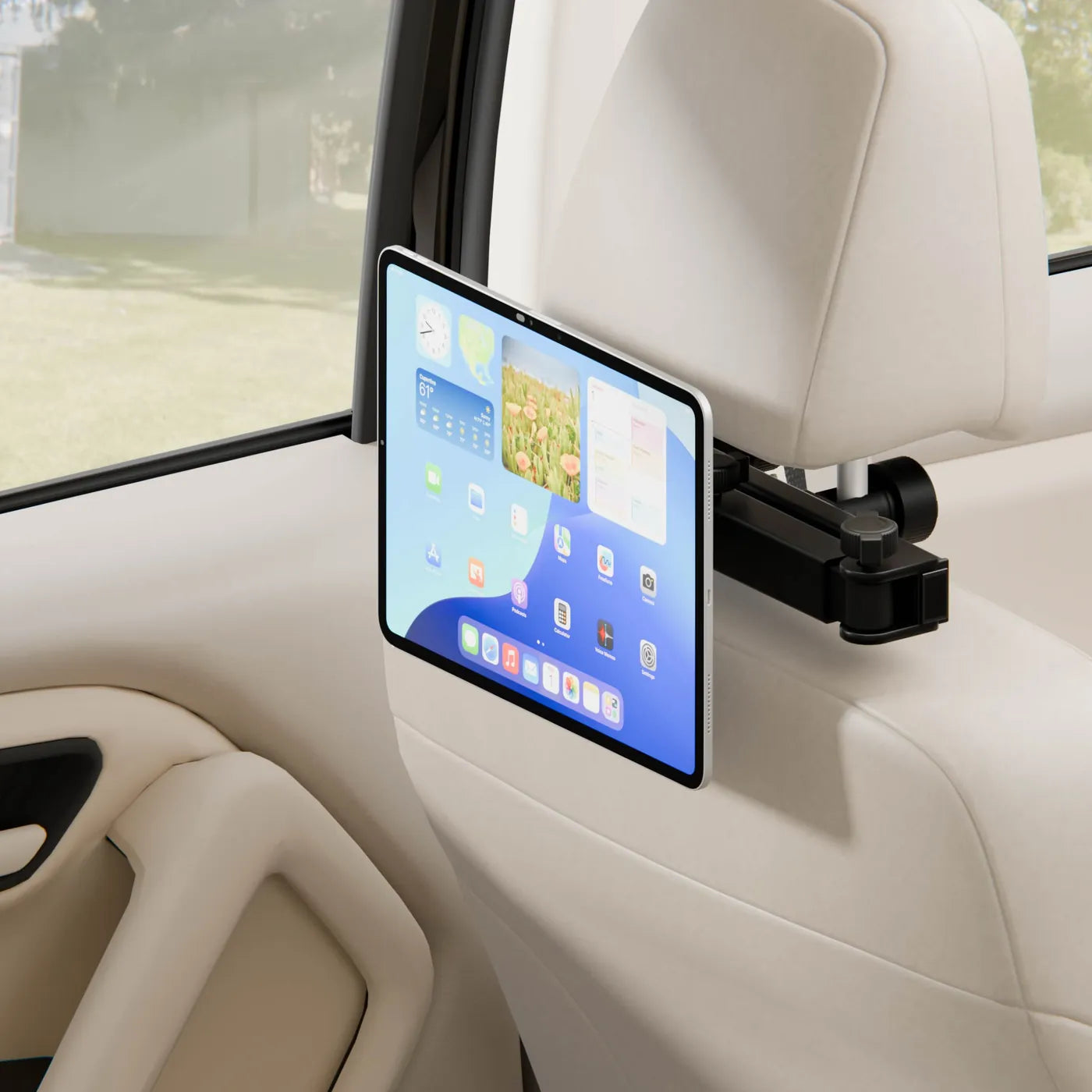 iPad on the Back Seat Mount behind the front seat